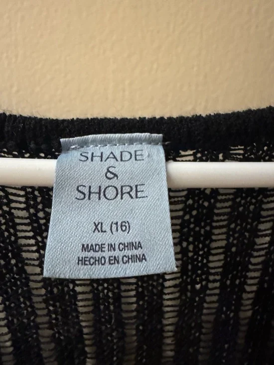 Shade & Shore Black Sheer Knit Top - Picture 2 of 3